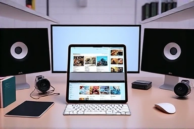iPad with flexible app windows, symbolizing productivity
