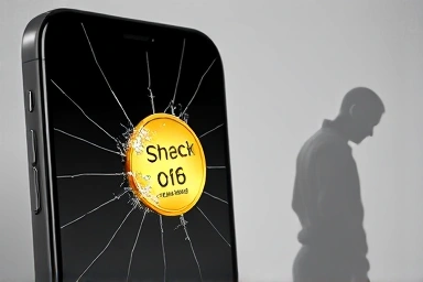 Cracked iPhone screen with cost vs. replacement choice