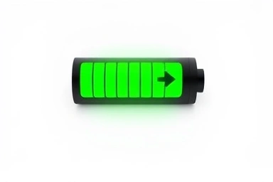 Healthy laptop battery symbolizing longevity and optimal performance.