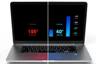Visualizing laptop temperature reduction and performance boost with cooling pad.
