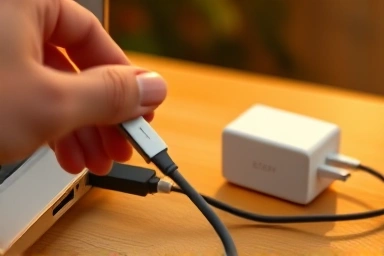 Easy laptop charging with a small GaN PD charger.