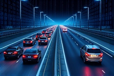 Digital data flow: congested vs. smooth highway.