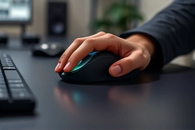 Logitech MX Master 4S mouse in use on a modern desk