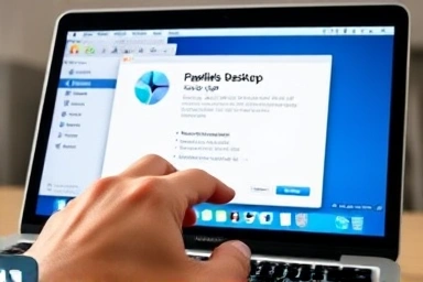 Parallels Desktop interface on a MacBook screen