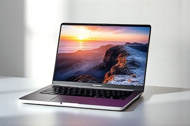 Sleek laptop with stunning HDR display.