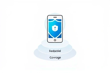 Smartphone protection and organized insurance components graphic