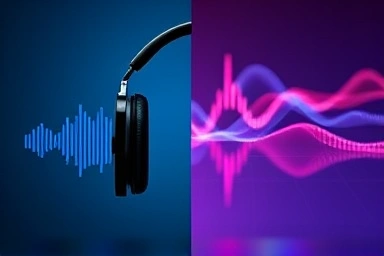 Modern headphones with immersive sound visualization