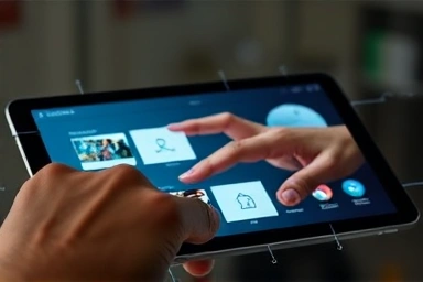 Galaxy Tab multitasking split-screen with AI elements