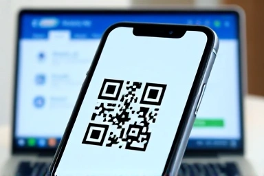 Smartphone QR code scan for certificate import, secure banking.