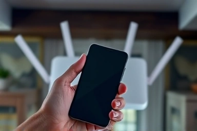 Smartphone connected to stable Wi-Fi signal