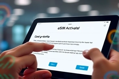 Activating eSIM on a tablet for enhanced connectivity.