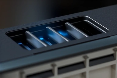 Close-up of tablet vents with cool air flow.