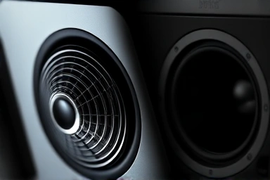 Tablet speaker grill detail, sound wave visualization