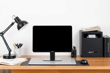 Tablet stand on desk for productive work