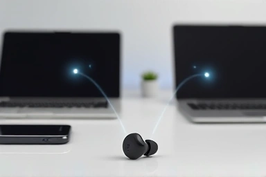 Wireless earphone connected to multiple devices