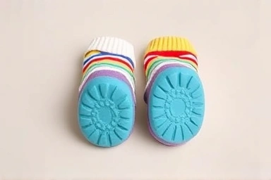 Baby anti-slip socks with grippy soles