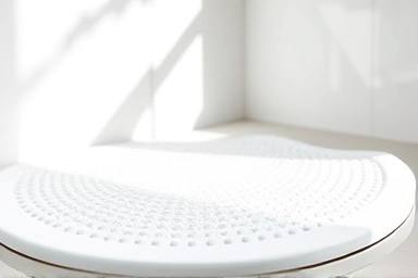 Close-up of baby bath mat's safety features