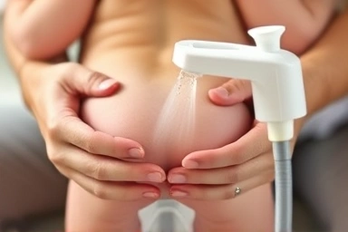 Gentle baby bidet cleaning reduces parental strain and protects baby skin.