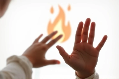 Symbolic danger of hot water to baby