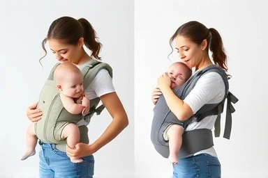 Baby carrier and hip seat usage for older baby