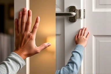 Before and after comparison of door pinch guard safety