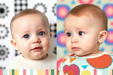 Black and white vs. color patterns for baby vision