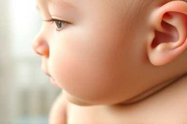 Healthy baby skin, balanced humidity, nursery background