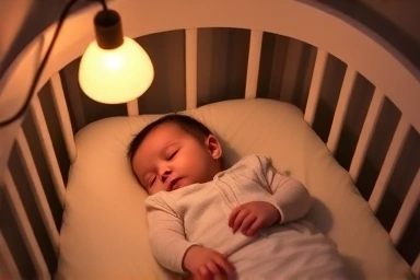 Baby sleeping soundly in a cozy nursery wearing a sleep vest.