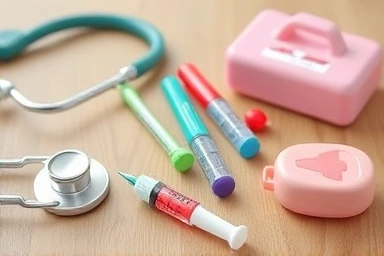 High-quality toy medical instruments for children's doctor play.