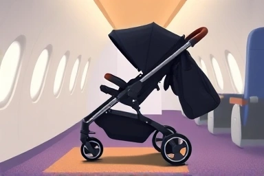 Compact carry-on stroller folding for airplane travel.