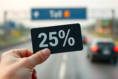 Discount percentage on highway toll payment card