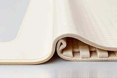 Close-up of layered play mats emphasizing noise reduction features.