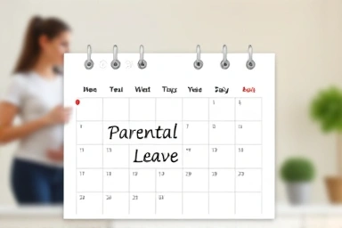 Expanded parental leave calendar, work-life balance symbol.