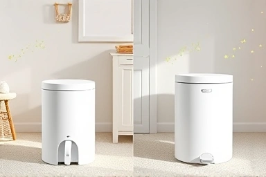 Modern diaper pails comparison in a nursery