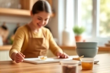 Parent preparing healthy baby food with essential tools.