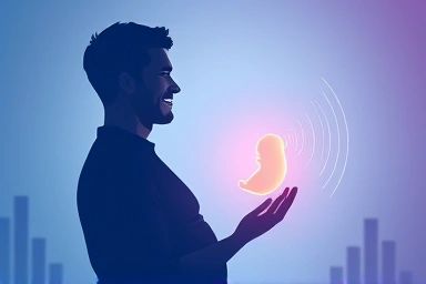 Sound waves from father to fetus, symbolizing communication
