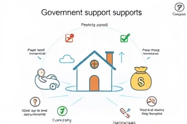 Infographic of integrated government support icons