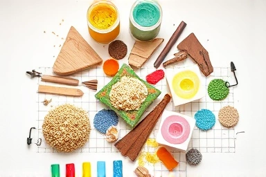 Diverse, tactile art materials for children's creative play