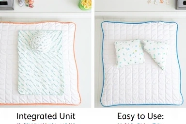 Comparison of integrated and separate children's nap blankets.