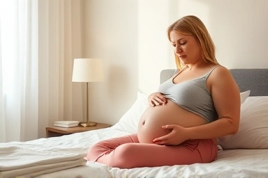 Pregnant woman understanding labor signs