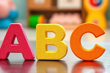 Colorful magnetic alphabet letters for early learning