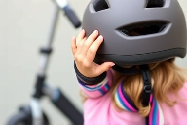 Child fastening magnetic helmet buckle for scooter