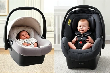 Newborn car seat comparison: bassinet vs rotating types