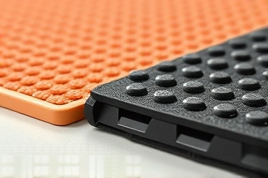 Close-up of floor mat materials: thickness and texture.