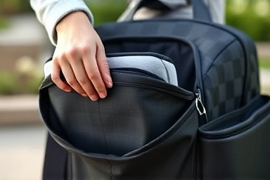 Compact portable baby booster folded into bag