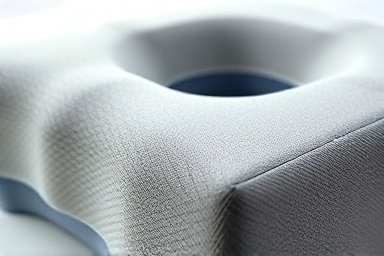 Close-up of ergonomic postpartum cushion texture.