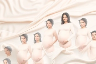 Abstract representation of pregnancy stages and safety.