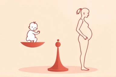 Pregnancy balance scale, mother and baby health, balanced weight