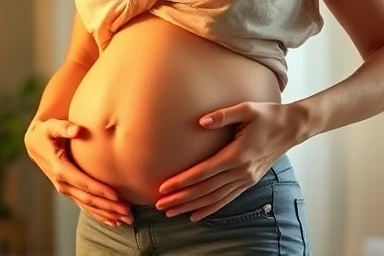 Pregnant woman protecting her baby's health with vitamin D.