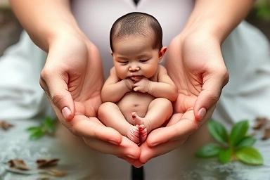 Symbol of maternal care and baby's growth